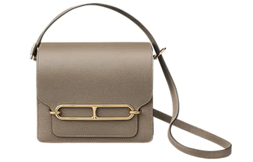 HERMES Roulis Evercolor Calfskin Pig Nose Bag, Shoulder Bag, Crossbody Bag Mini Women's Elephant Gray