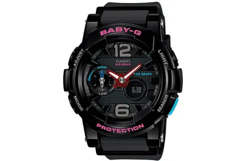CASIO BABY G Theme Collection Quartz Movement Resin Strap Watch Women's Watch Black Dial