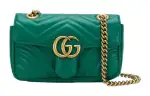 GUCCI GG Marmont Quilted Leather Crossbody Bag, Shoulder Bag Small Women's Lake Green