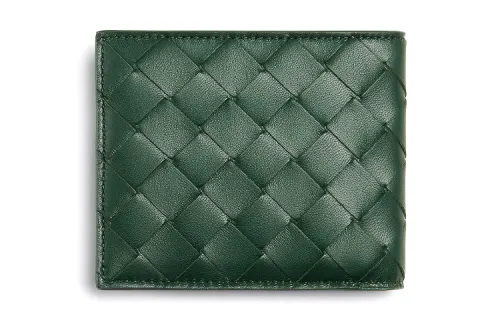 Bottega Veneta Cow Leather Wallet Men's Dark Green