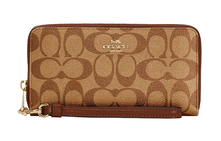 COACH Coated Canvas Wallet Clutch Women's Rosewood