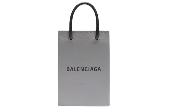 Balenciaga Calfskin Tote Bag, Shopping Bag, Cell Phone Pouch, Handbag, Shoulder Bag, Crossbody Bag Mini Unisex Gray
