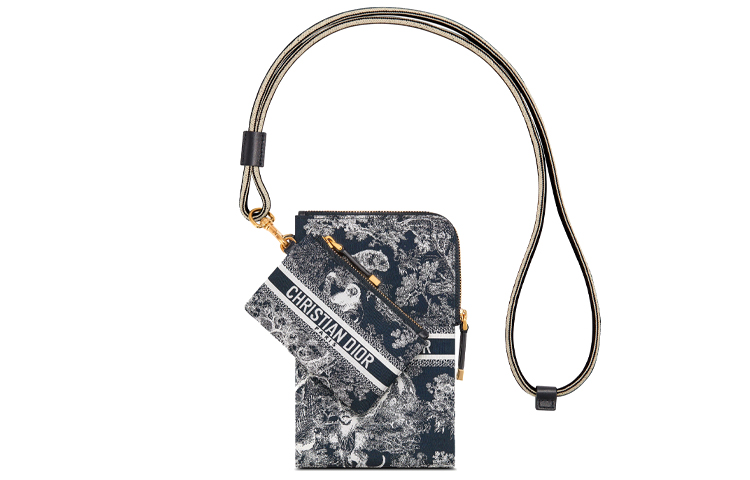 DIOR DiorTravel Technical Fabric Combo Bag Travel Bag One Shoulder Crossbody Clutch Women's Blue