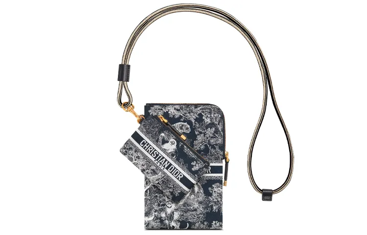 DIOR DiorTravel Technical Fabric Combo Bag Travel Bag One Shoulder Crossbody Clutch Women's Blue