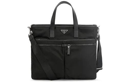 PRADA Nylon Portable Crossbody Bag, Shoulder Bag Regular Men's Black
