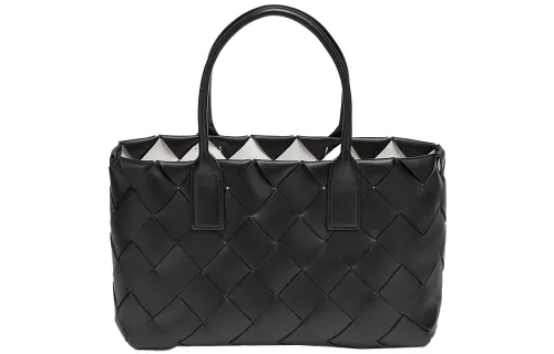 Bottega Veneta Intrecciato Woven Nappa Leather Handbag Women's Black