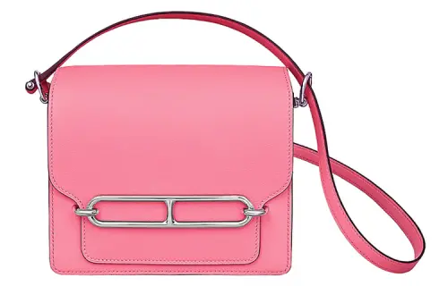 HERMES Roulis Silver Tone Buckle Swift Calfskin Shoulder Bag, Crossbody Bag Mini Women's K4 Summer Rose Pink