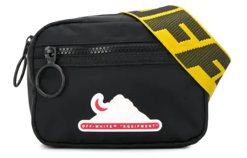 OFF WHITE Nylon Fabric Sling Bag, Fanny Pack Regular Unisex Black