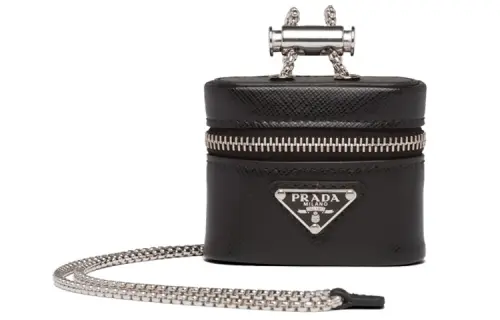 PRADA Cow Leather Crossbody Bag, Shoulder Bag, Earphone Case Women's Black