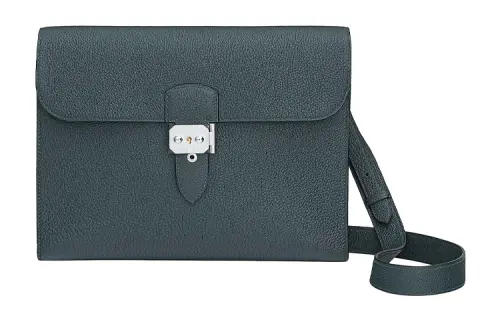 HERMES Sac A Depeches Togo Calfskin Crossbody Bags Regular Men's Y7 Hurricane Blue