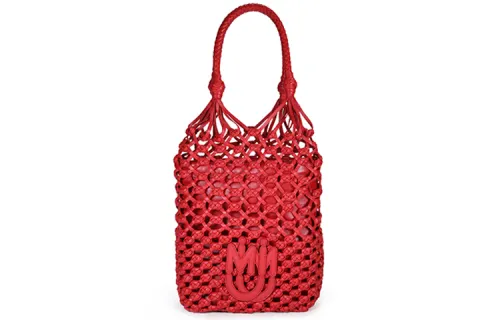 MIU MIU Sheepskin Tote Bag, Shopping Bag, Handbag Women's Red