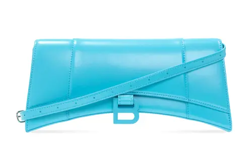 Balenciaga Hourglass Calfskin Hourglass Bag, Shoulder Bag, Crossbody Bag Women's Blue