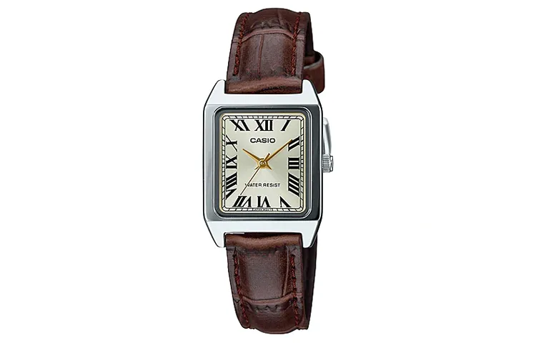 CASIO STANDARD VINTAGE Small Square Table Quartz Movement Leather Strap Watch Women's Watch