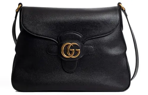 GUCCI Cow Leather Messenger Bag, Shoulder Bag, Crossbody Bag Medium Women's Black