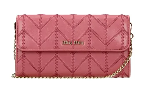 MIU MIU Leather Wallet Women's Pink