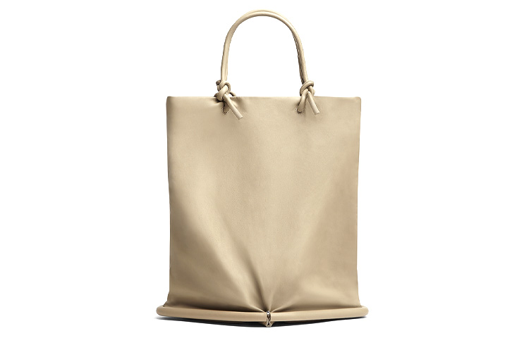 Bottega Veneta Beak Leather Handbag Women's Khaki