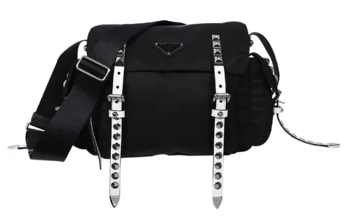 PRADA Nylon Fabric Crossbody Bag Women's Black