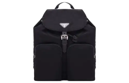 PRADA Nylon Backpack Unisex Black