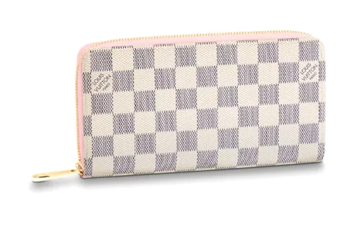 LOUIS VUITTON Zippy Wallet Damier Azur Rose Ballerine Lining