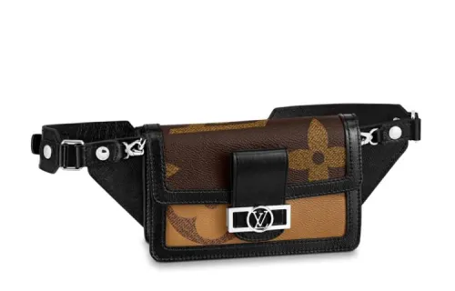LOUIS VUITTON Dauphine Canvas With Leather Fanny Pack Unisex Brown