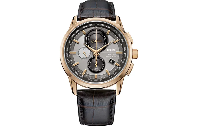 CITIZEN Ecology Drive Collection Light Powered Quartz Movement Cow Leather Strap Watch Men's Watches