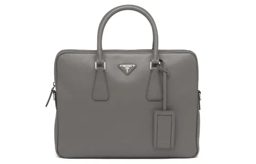 PRADA Leather Shoulder Bag, Crossbody Bag, Handbag Regular Men's Marble Gray
