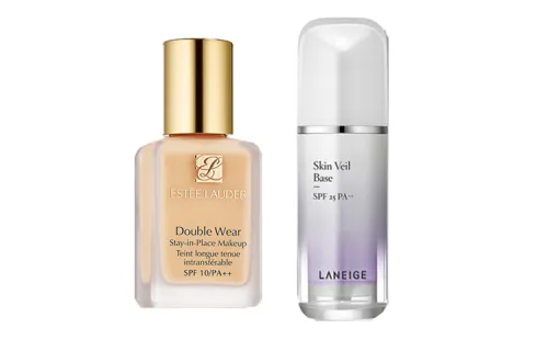 Purple foundation, brightening set, makeup primer, powder, sun protection lotion, skin tone brightening, oil sheen control, 30 ml, 30 ml, Birthday gift