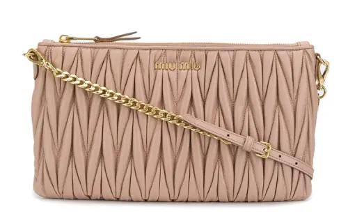 MIU MIU Leather Shoulder Bag, Crossbody Bag Women's Pink