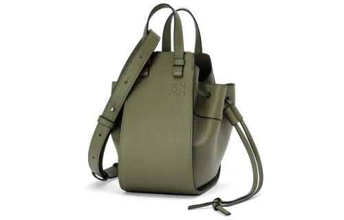 LOEWE Hammock Cow Leather Hammock Bag, Shoulder Bag, Crossbody Bag, Handbag Small Women's Dark Green