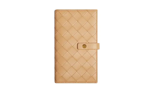 Bottega Veneta Cow Leather Cell Phone Pouch Women's Khaki