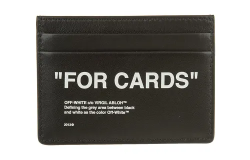 OFF WHITE Leather Card Holder Men's Black