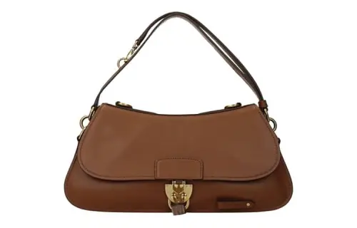 MIU MIU Lock Flap Closure Leather Handbag, Shoulder Bag Women's Brown