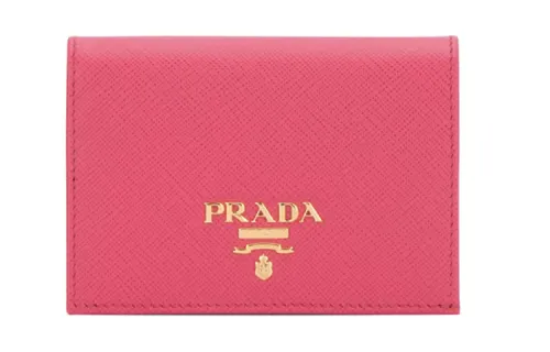 PRADA Leather Wallet Women's Pink