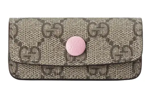 GUCCI Canvas With Leather Lipstick Closure Red Envelope Clutch Women's Ebony, Pink