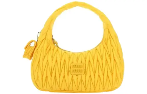 MIU MIU Nylon Shoulder Bag, Handbag Women's Yellow