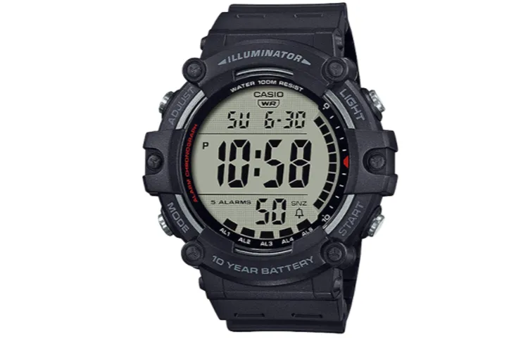 CASIO YOUTH Round Digital Display Large Dial Display Quartz Movement Resin Strap Watch Men's Watches