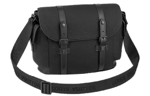 LOUIS VUITTON CHRISTOPHER Taurillon Leather Messenger Bag, Shoulder Bag, Crossbody Bag Regular Men's Black