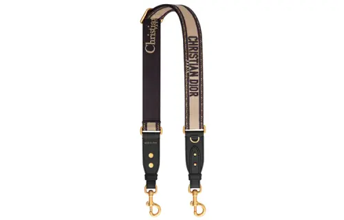 DIOR Embroidery Bag Straps Women's Beige