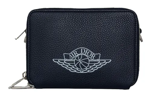DIOR Jordan AIR Collaboration Athleisure Leather Camera Bag, Crossbody Bag, Shoulder Bag Men's Marine Blue