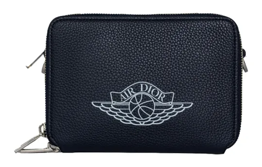 DIOR Jordan AIR Collaboration Athleisure Leather Camera Bag, Crossbody Bag, Shoulder Bag Men's Marine Blue