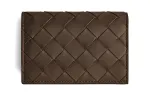 Bottega Veneta Business Card Holder Cow Leather Card Holder Men's Dark Brown