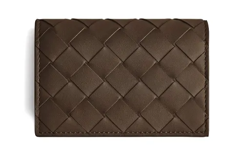 Bottega Veneta Business Card Holder Cow Leather Card Holder Men's Dark Brown