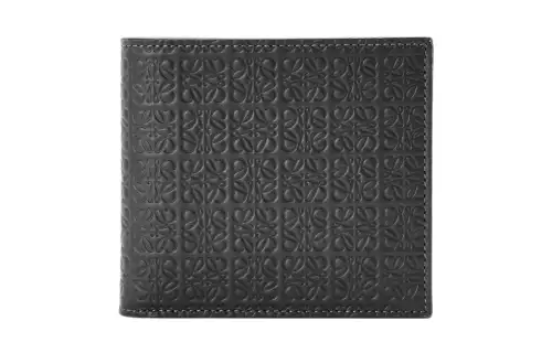LOEWE Embossed Silk Calfskin Wallet Men's Black