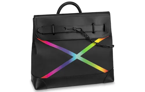 LOUIS VUITTON Steamer Taiga Pm Black/Rainbow