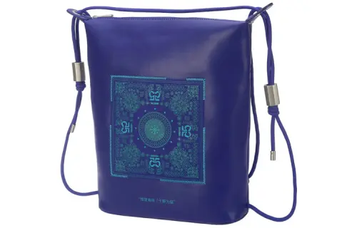 Li Ning Artificial Leather Backpack Regular Unisex Fluorescent Blue Purple