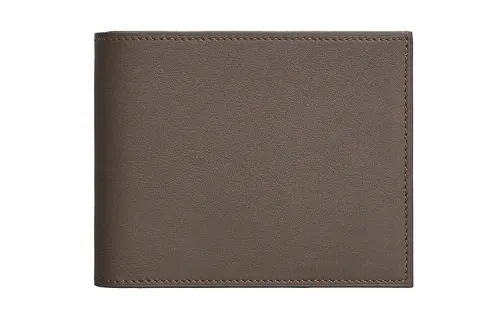 HERMES Citizen Twill Swift Leather Wallet Women's Tan