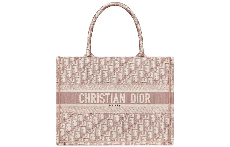 DIOR BookTote Canvas Bag, Tote Bag, Shopping Bag, Shoulder Bag, Handbag Medium Women's Rose Pink