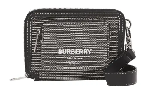 Burberry Cotton Canvas Messenger Bag, Shoulder Bag, Crossbody Bag Men's Gray