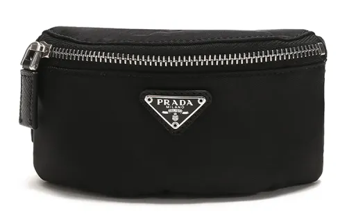 PRADA Wristband Type Fabric Clutch Regular Men's Black