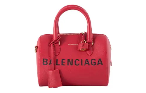 Balenciaga Leather One Shoulder Handbag Women's Red